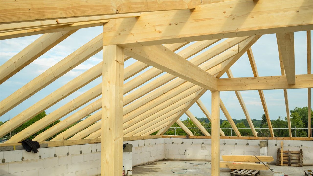 Roof framing on a new build, the stage where the cable category gets chosen